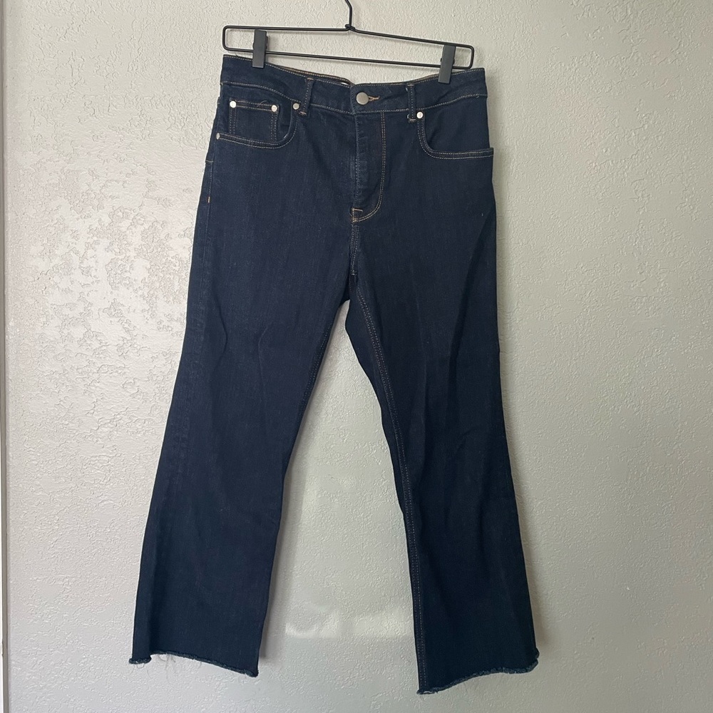 Zara cropped wide leg jeans